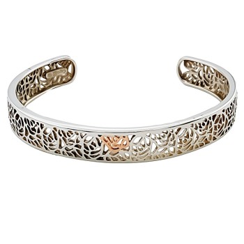 Silver & 9ct Gold Clogau Torque Bangle